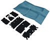 R3303M 1974-75 Camaro, Firebird Molded Carpet and Underlay Set; Blue; with Manual Trans - image 1