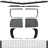1967-68 CAMARO RS GRILL KIT WITH HEADLIGHT BEZELS WITH SILVER TRIM - image 1