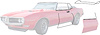 R5103 1968-69 Chevrolet Camaro/Pontiac Firebird; Convertible Weatherstrip Kit; With Reproduction Style Window Felts; Flat Chrome - image 1