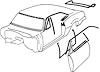 R5110 Weatherstrip Kit 1967 Camaro/Firebird Coupe with OEM Style Windowfelt Kit (round chrome bead) - image 1