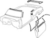 R5118 Interior And Outer Door Molding Weatherstrip Kit 1968 Camaro Convertible Deluxe With OEM Style Felts - image 1