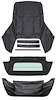 R513001 1967-69 Camaro/Firebird; Convertible Top Kit; Folding Glass Rear Window; Black Top; Black Well Liner - image 1
