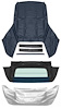 R513008 1967-69 Camaro/Firebird; Convertible Top Kit; Folding Glass Rear Window; Blue Top; White Well Liner - image 1