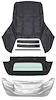 R513101 1967-69 Camaro/Firebird; Convertible Top Kit; Folding Glass Rear Window; Black Top; White Well Liner - image 1