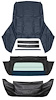 R513108 1967-69 Camaro/Firebird; Convertible Top Kit; Folding Glass Rear Window; Blue Top; Black Well Liner - image 1