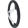 ST3014 Padded Leather Steering Wheel, 14" Diameter, 6-Bolt, Brushed Aluminum Center Spokes, Black Leather Grip - image 1