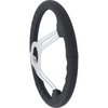 ST3014 Padded Leather Steering Wheel, 14" Diameter, 6-Bolt, Brushed Aluminum Center Spokes, Black Leather Grip - image 3
