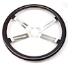 ST3721T 1970-77 Oldsmobile Cutlass, 1970-71 442; Rally Steering Wheel; Brushed 4-Spoke; Cushion Black Grip - image 1