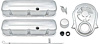 T3046 Chevrolet Engine Dress-Up Set, Big Block, Tall Profile Valve Covers, Timing Cover, Chrome - image 1