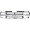 T70057 1994-2000 Chevy Pickup, Blazer, Tahoe, Suburban; Front Grill; For Dual Composite Headlamps; Chrome - image 3