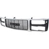 T70061 Grille for 1988-1993 GMC Truck [Dual Composite Headlamps, Chrome/Argent Silver] - image 2