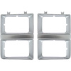 T71145 1981-82 Chevrolet; GMC; Pickup; Blazer; Jimmy; Suburban; Headlamp Bezels; Dual Headlamp; Chrome and Argent Silver; LH and - image 1