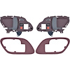 T78102RD 1995-02 Chevy, GMC Pickup Truck, SUV; Inner Door Handle Set; With Bezels; Manual Locks; Black Lever; Red Housing - image 1