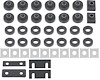 TF400207 Body Mount Bushing Set for 1955-1957 Chevy Bel Air, 150, 210, Nomad Sedan, Station Wagon - image 1