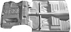 TF400485 1955-57 Chevy Bel Air; Complete Floor Pan and Trunk Pan; w/Braces; Convertible; Silver Weld Thru - image 1