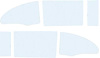 TF41050A Side Window Glass Set 1955-57 Chevrolet 2-Door Hardtop 6-Piece Clear - image 1