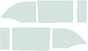 TF41051C Side Window Glass Set 1955-57 Chevrolet Convertible 6-Pieces Green Tint - image 1