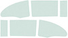 TF41053C Side Window Glass Set 1955-57 Chevrolet 2-Door Sedan/Club Coupe 6-Pieces Green Tint - image 1