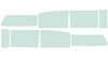 TF41061C Side Window Glass Set 1955-57 Chevrolet 4-Door Wagon 8-Piece Green Tint - image 1