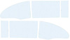 TF41062A Clear Side Window Glass Set 1955-57 Chevrolet Utility Sedan 6-Piece Clear - image 1