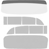 TF42019D Glass Set 1957 Chevrolet 4 Door Sedan 10 Piece Clear/Grey Custom Tint - image 1