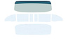 TF42110A Glass Set 1955-56 Chevrolet 2 Door Hardtop 8 Piece Tinted And Shaded / Clear - image 1