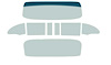 TF42111C Glass Set 1957 Chevrolet 2 Door Hardtop 8 Piece Tinted And Shaded / Green Tint - image 1