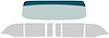 TF42112D Glass Set 1955-56 Chevrolet Convertible 7 Piece Tinted And Shaded / Grey Custom Tint - image 1