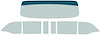 TF42113C Glass Set 1957 Chevrolet Convertible 7 Piece Tinted And Shaded / Green Tint - image 1