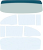 TF42116A Glass Set 1955-56 Chevrolet 2 Door Sedan / Club Coupe 8 Piece Tinted And Shaded / Clear - image 1