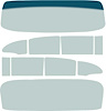 TF42118C Glass Set 1955-56 Chevrolet 4 Door Sedan 10 Piece Tinted And Shaded / Green Tint - image 1