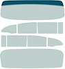 TF42119C Glass Set 1957 Chevrolet 4 Door Sedan 10 Piece Tinted And Shaded / Green Tint - image 1