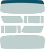 TF42122C Glass Set 1955-56 Chevrolet Nomad 10 Piece Tinted And Shaded / Green Tint - image 1