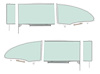 TF42236C Vent Glass Kit 1955-57 Bel Air, 150, 210, Door, Quarter, ; Green Tint; 2 Door, Hardtop 6 Piece Set - image 1