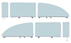 TF42238A Side Glass Assembly Set 1955-57 Chevrolet 2-Door Sedan/Club Coupe 6 Piece Clear - image 1