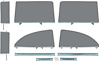 TF42238D Side Glass Assembly Set 1955-57 Chevrolet 2-Door Sedan/Club Coupe 6 Piece Grey Custom Tint - image 1