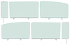 TF42239C Side Glass Assembly Set 1955-57 Chevy Bel Air, 150, 210; 4-Door Sedan; Green Tint; 6 Piece Set - image 1