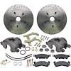 TF500266B 1955-57 Chevrolet Bel Air, 150, 210; Front Disc Brake Set; 11 in. Drilled and Slotted Rotors - image 1