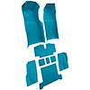 VT1117203 1969-70 Chevrolet Corvette; Automatic; Complete Molded Carpet Set; w/ Heel Pad & Toe Pad; Loop; Medium Blue - image 1