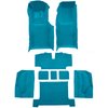 VT1117203 1969-70 Chevrolet Corvette; Automatic; Complete Molded Carpet Set; w/ Heel Pad & Toe Pad; Loop; Medium Blue - image 2