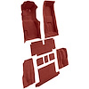 VT1118602 1971-72 Chevrolet Corvette; Roadster; 4-Speed; Complete Molded Carpet Set; w/ Heel Pad; Loop; Red - image 1