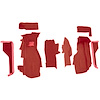 VT1122054 1984-87 Chevrolet Corvette; Front Molded Carpet Set; w/ Heel Pad; Cutpile; Dark Red/Carmine - image 1