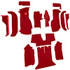 VT1123277 1988-89 Chevrolet Corvette; Coupe; Complete Molded Carpet Set; w/ Heel Pad; Cutpile; Flame Red - image 1