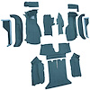 VT1123304 1988-89 Chevrolet Corvette; Coupe; Complete Molded Carpet Set; Cutpile; Metallic Blue - image 1