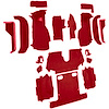 VT1124277 1988-89 Chevrolet Corvette; Convertible; Complete Molded Carpet Set; w/ Heel Pad; Cutpile; Flame Red - image 1