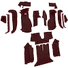 VT1124802 1990-93 Chevrolet Corvette; Coupe; w/ 2 Door Latches; Complete Molded Carpet Set; w/ Heel Pad; Cutpile; Ruby Red - image 1
