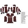 VT1124802 1990-93 Chevrolet Corvette; Coupe; w/ 2 Door Latches; Complete Molded Carpet Set; w/ Heel Pad; Cutpile; Ruby Red - image 4