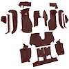 VT1125802 1990-93 Chevrolet Corvette; Convertible; w/2 Door Latches; Complete Molded Carpet Set; w/ Heel Pad; Cutpile; Ruby Red - image 1