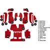 VT1125977 1990-93 Chevrolet Corvette; Convertible; w/2 Door Latches; Complete Molded Carpet Set; Cutpile; Flame Red - image 4