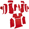 VT1128891 1992-93 Chevrolet Corvette; Coupe; w/1 Door Latch; Complete Molded Carpet Set; w/ Heel Pad; Cutpile; Torch Red - image 1